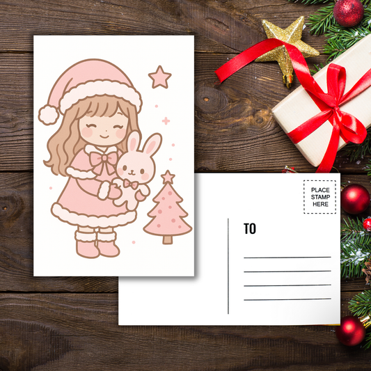 Kawaii Merry Christmas Postcard 11 Sunny Sky Studio
