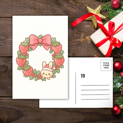 Kawaii Merry Christmas Postcard 12 Sunny Sky Studio