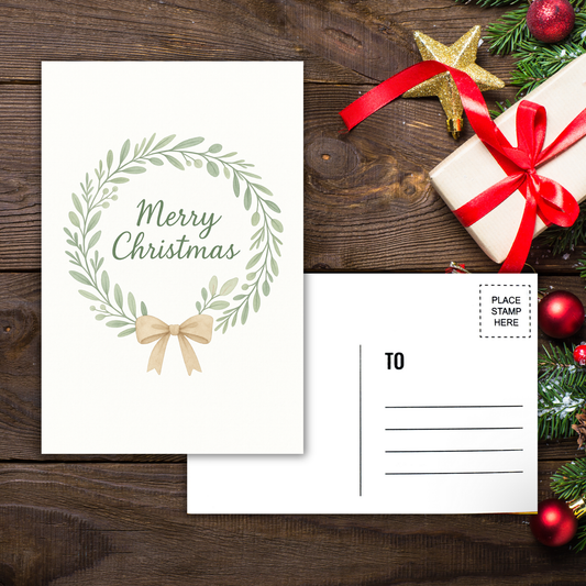 Kawaii Merry Christmas Postcard Sunny Sky Studio