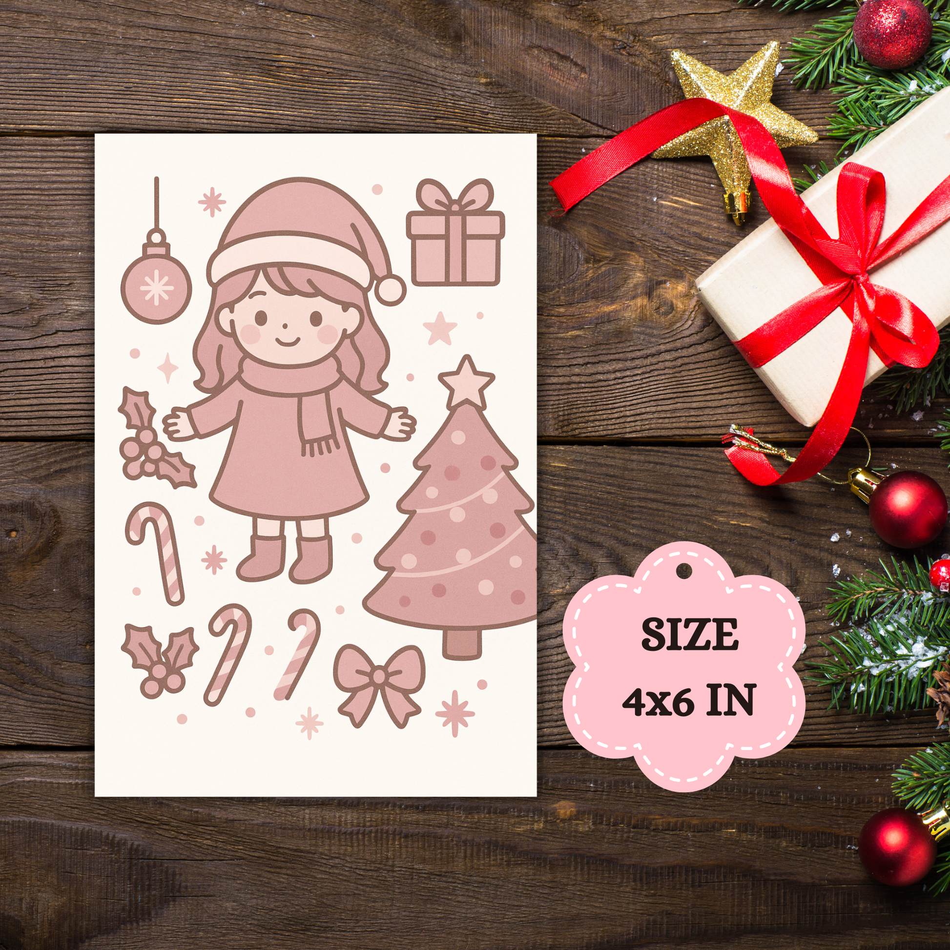 Kawaii Merry Christmas Postcard 10 Sunny Sky Studio