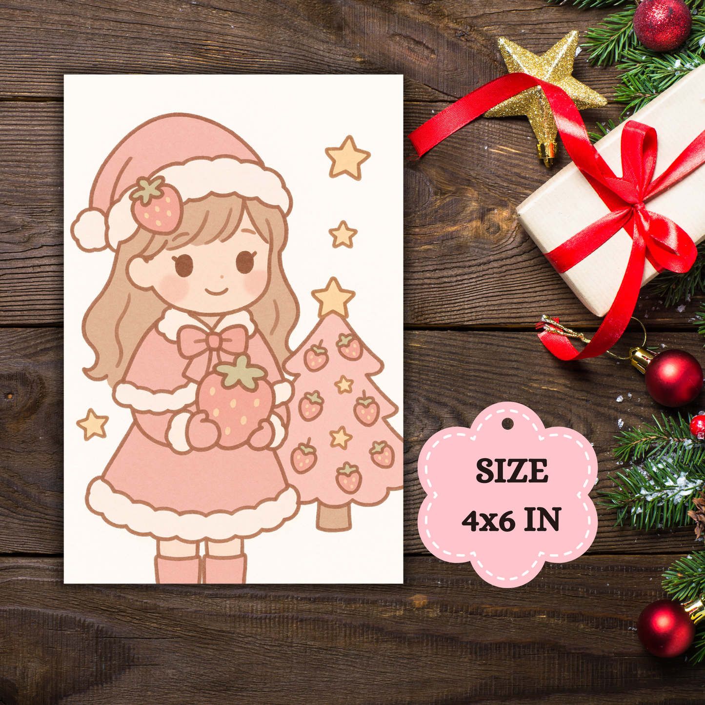 Kawaii Merry Christmas Postcard 14 Sunny Sky Studio
