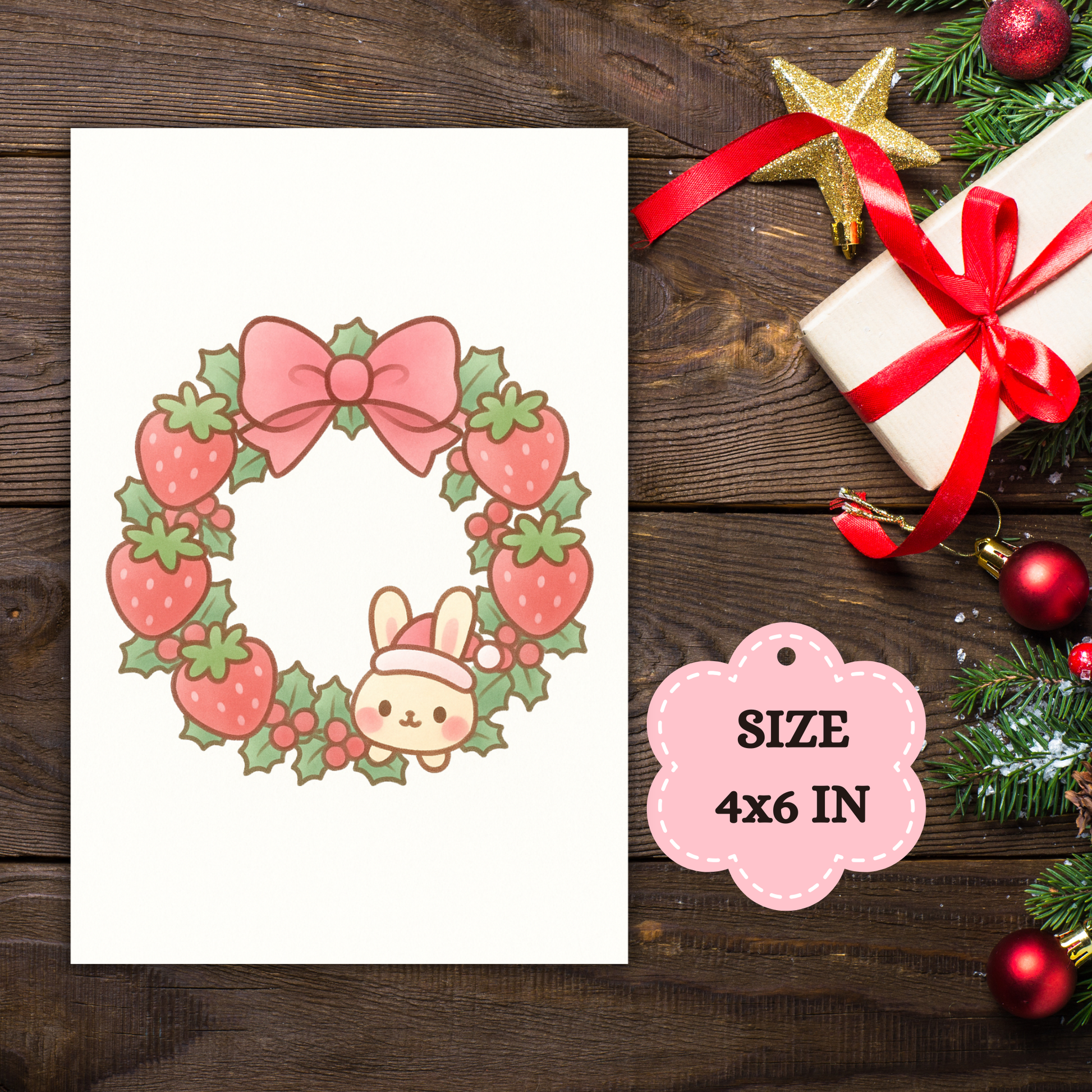 Kawaii Merry Christmas Postcard 12 Sunny Sky Studio