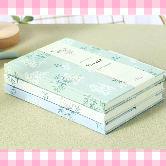 Cute Floral Fabric Hardcover Notebook – A5 Lined Journal for School, Office & Gifts Sunny Sky Studio