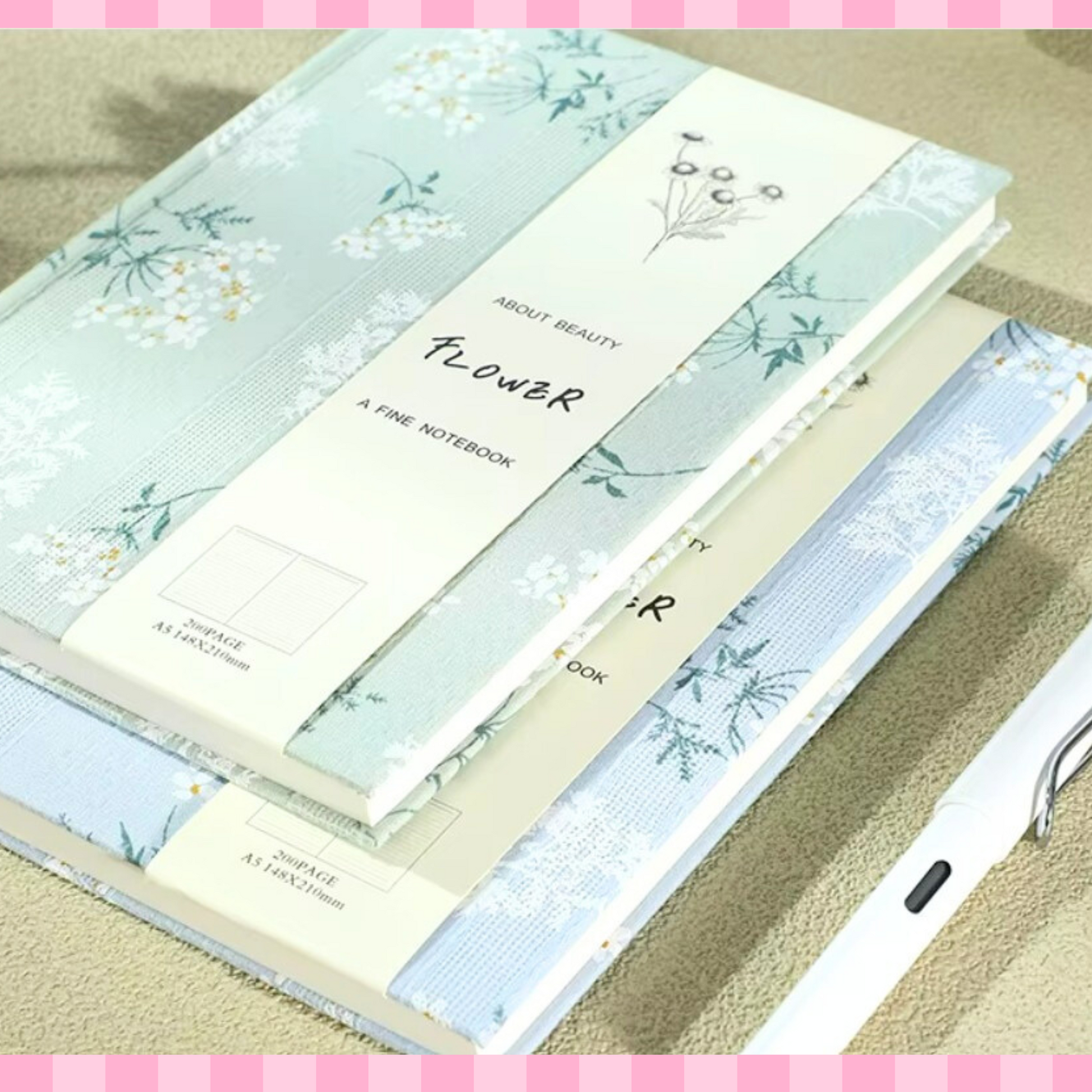 Cute Floral Fabric Hardcover Notebook – A5 Lined Journal for School, Office & Gifts Sunny Sky Studio