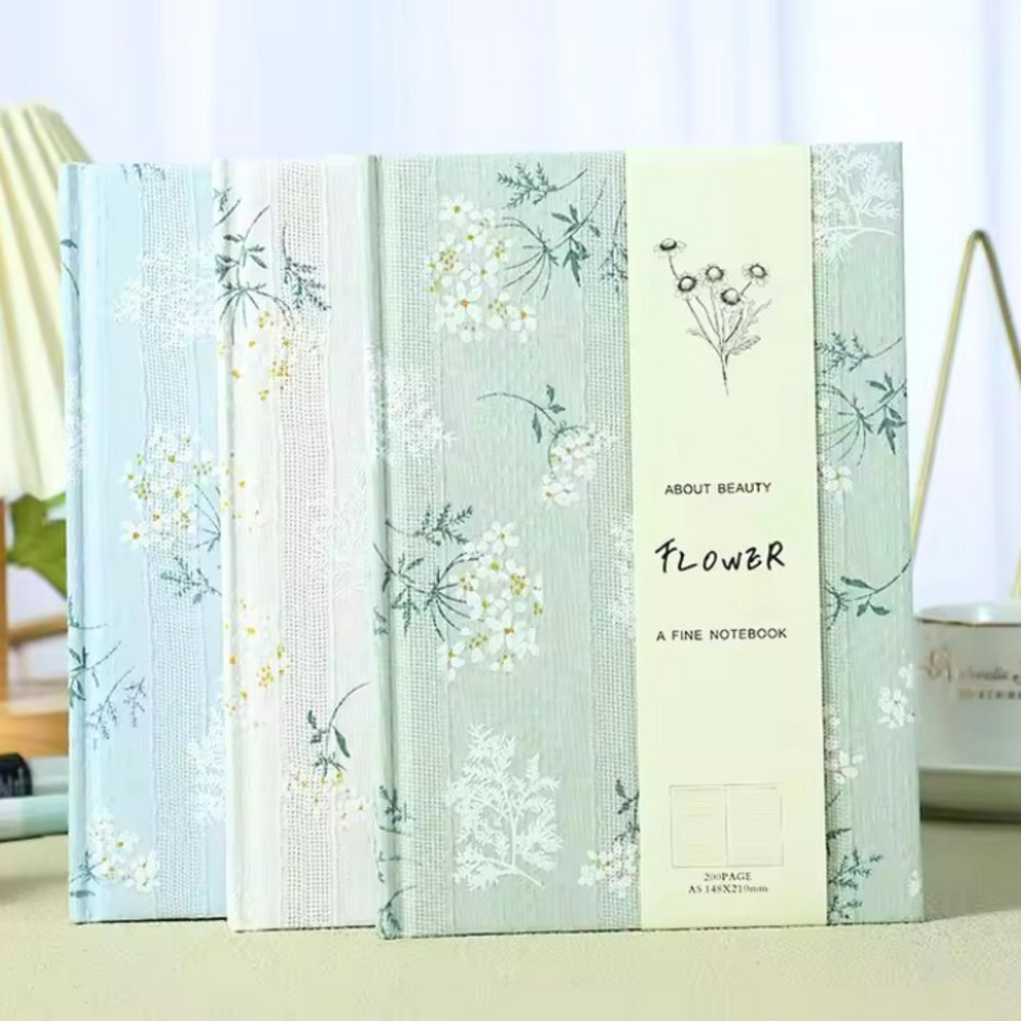 Cute Floral Fabric Hardcover Notebook – A5 Lined Journal for School, Office & Gifts Sunny Sky Studio