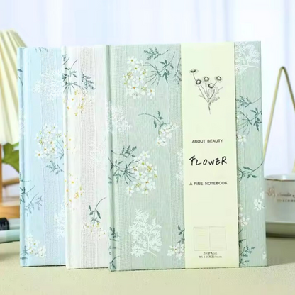 Cute Floral Fabric Hardcover Notebook – A5 Lined Journal for School, Office & Gifts Sunny Sky Studio