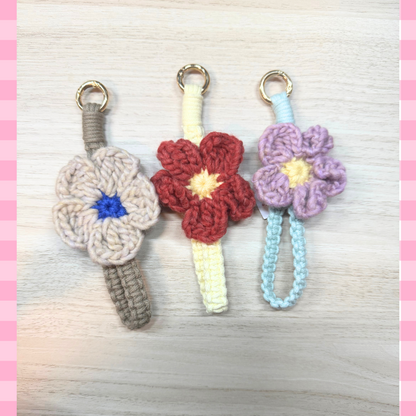 Crochet Flower Keychain Sunny Sky Studio