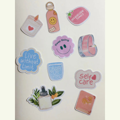 Self-Care Aesthetic Stickers (20 Pieces) Sunny Sky Studio