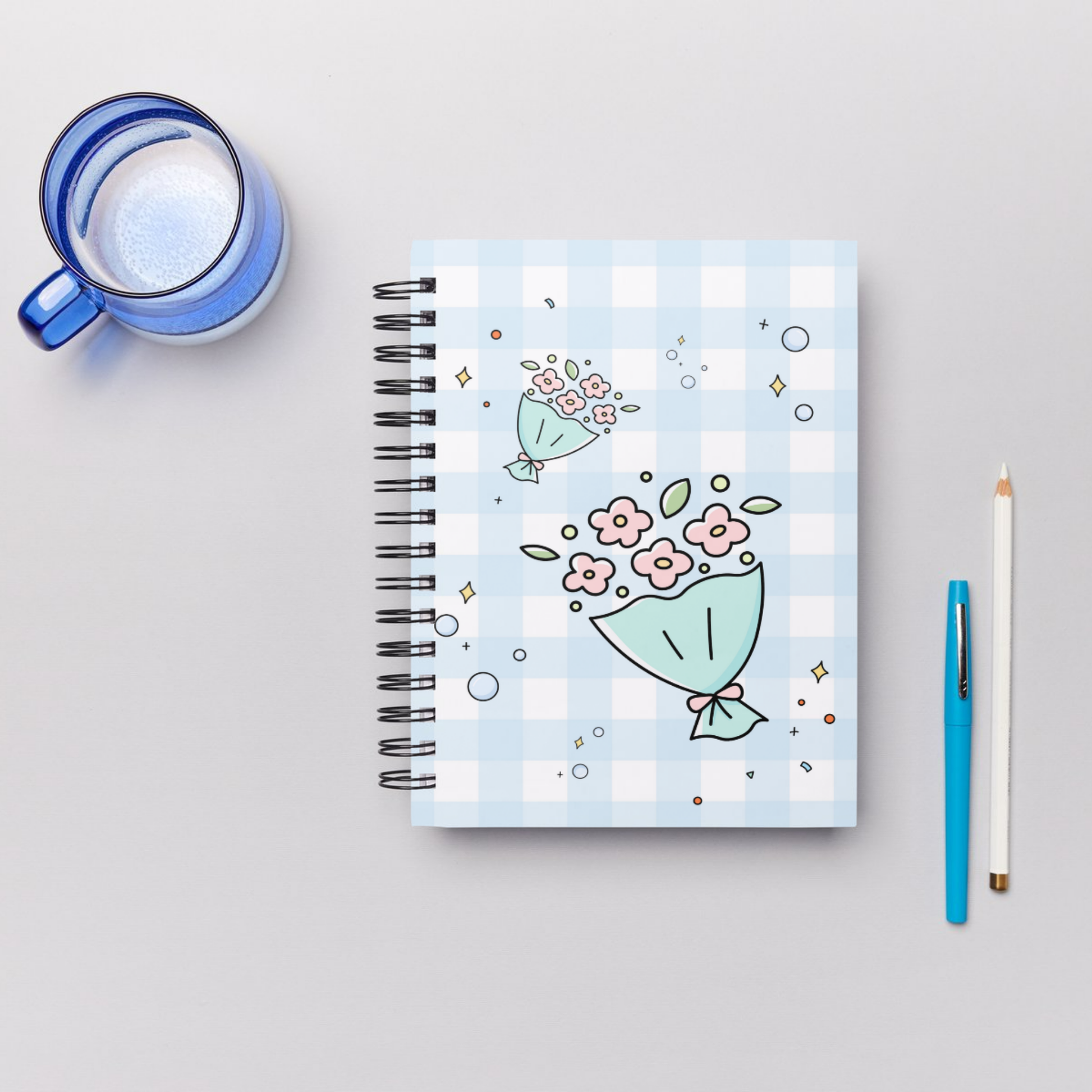 Custom A5 Handmade Planner Notebook – Beautiful Layout with 60 Pages Sunny Sky Studio