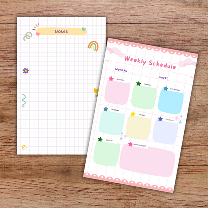 Custom A5 Handmade Planner Notebook – Beautiful Layout with 60 Pages Sunny Sky Studio