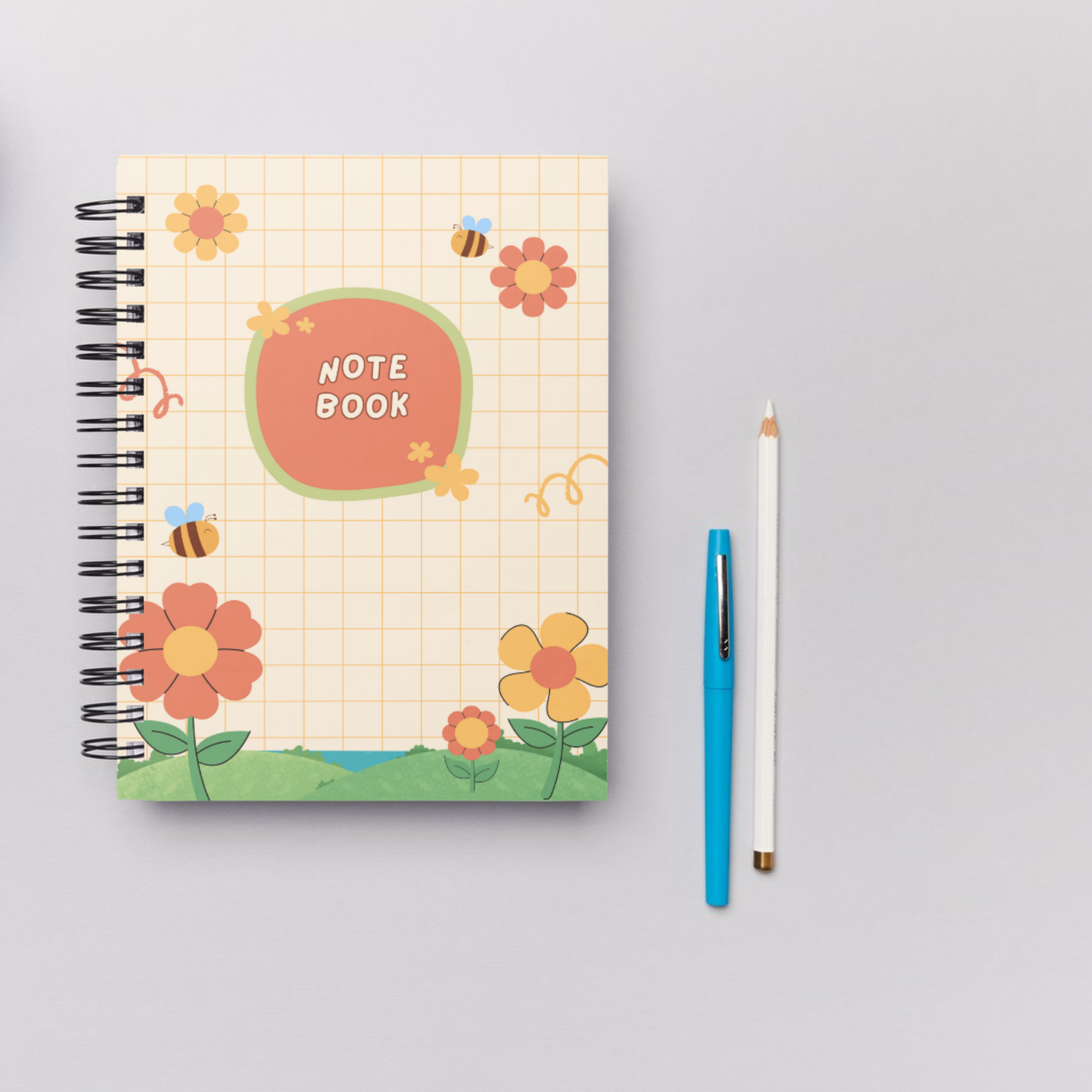 Cute A5 Notebook – 60 Pages + 2 Bonus Sticker Sheets – 5 Cover Designs Sunny Sky Studio