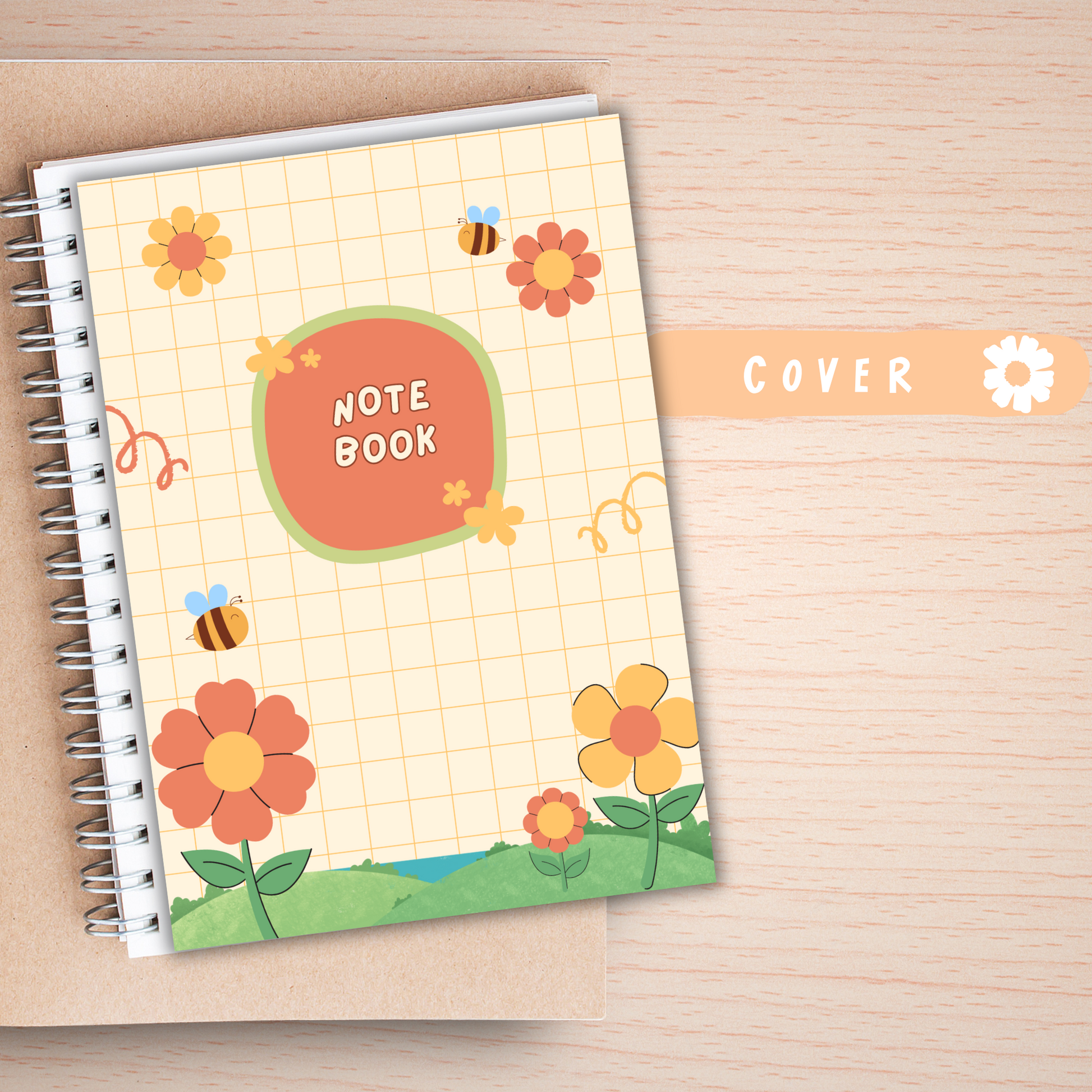 Cute A5 Notebook – 60 Pages + 2 Bonus Sticker Sheets – 5 Cover Designs Sunny Sky Studio