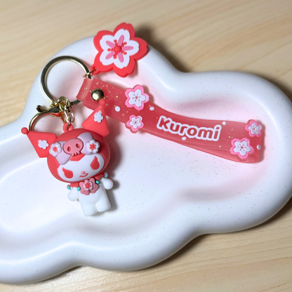 Kawaii 3D Silicone Keychain: Pink Character Charm 5 Sunny Sky Studio