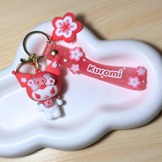 Kawaii 3D Silicone Keychain: Pink Character Charm 5 Sunny Sky Studio