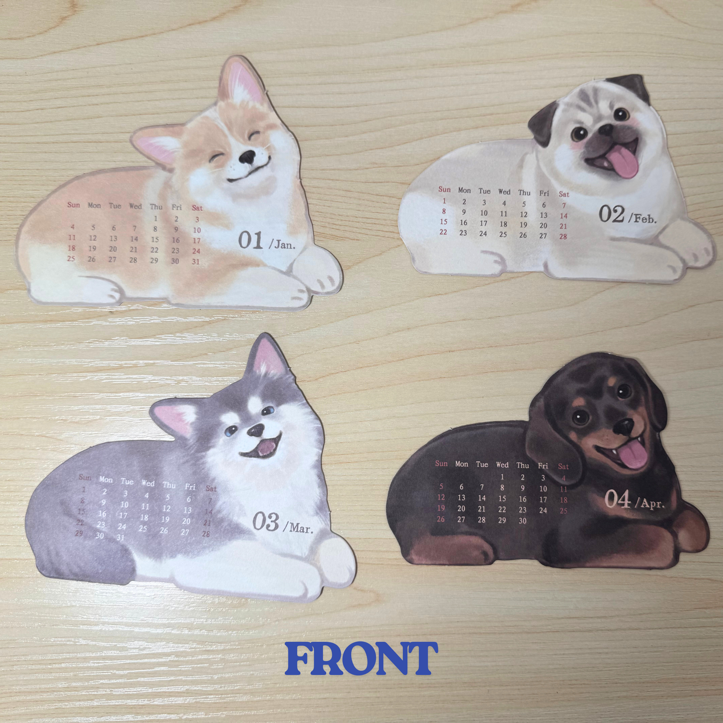 3D Dogs Desk Calendar Sunny Sky Studio