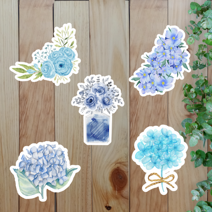 Blue Flower Sticker (20-Piece) Sunny Sky Studio