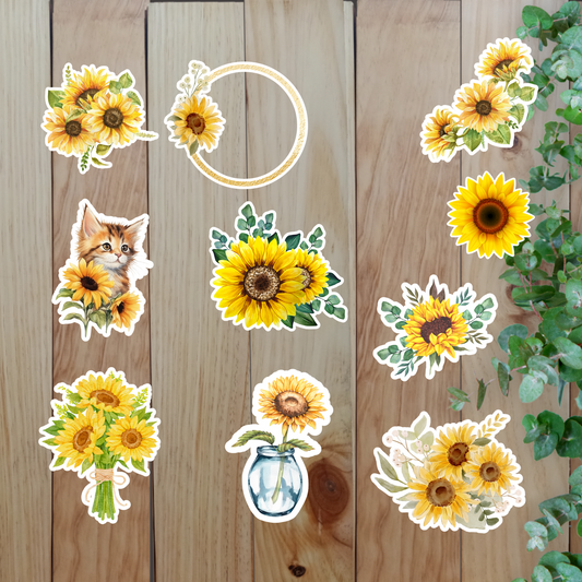 Sunflowers Stickers (20 pieces) Sunny Sky Studio