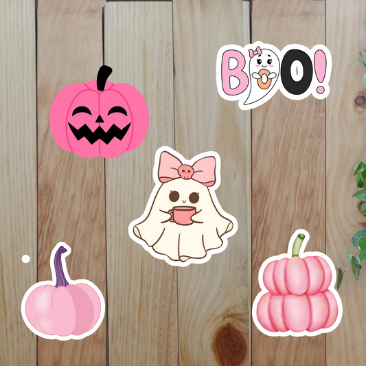 Pink Halloween Stickers (20-Piece) Sunny Sky Studio
