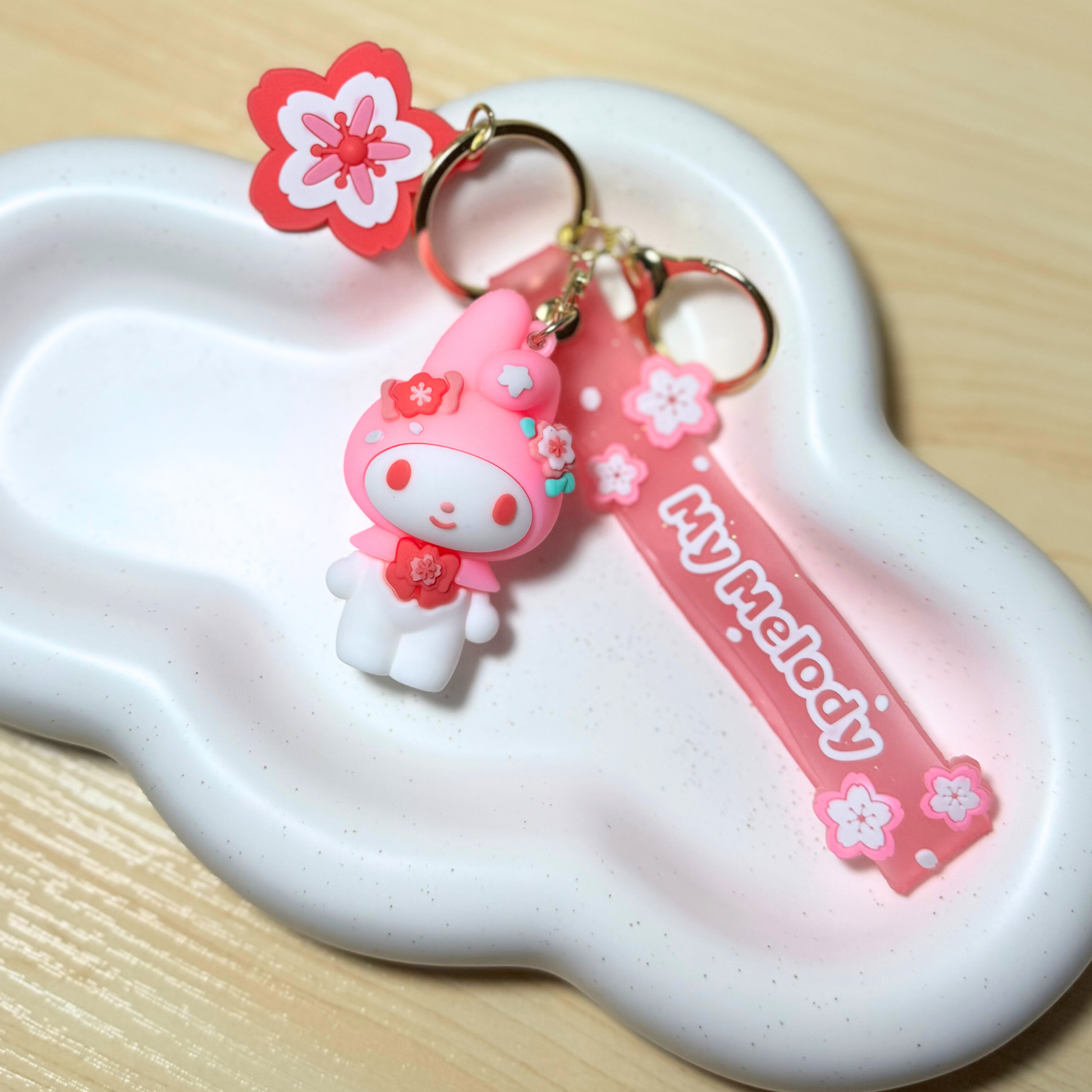 Keychain Adorable Pink Character Charm Sunny Sky Studio
