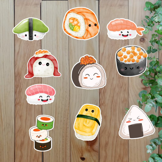 Sushi Stickers (20-Piece) Sunny Sky Studio