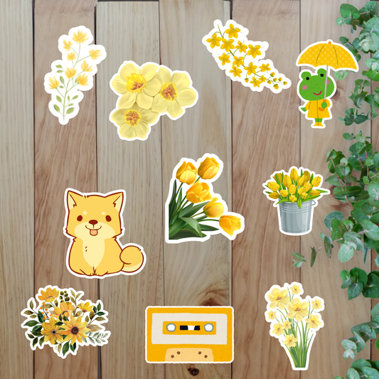 Bright Yellow Stickers (20 pieces) Sunny Sky Studio