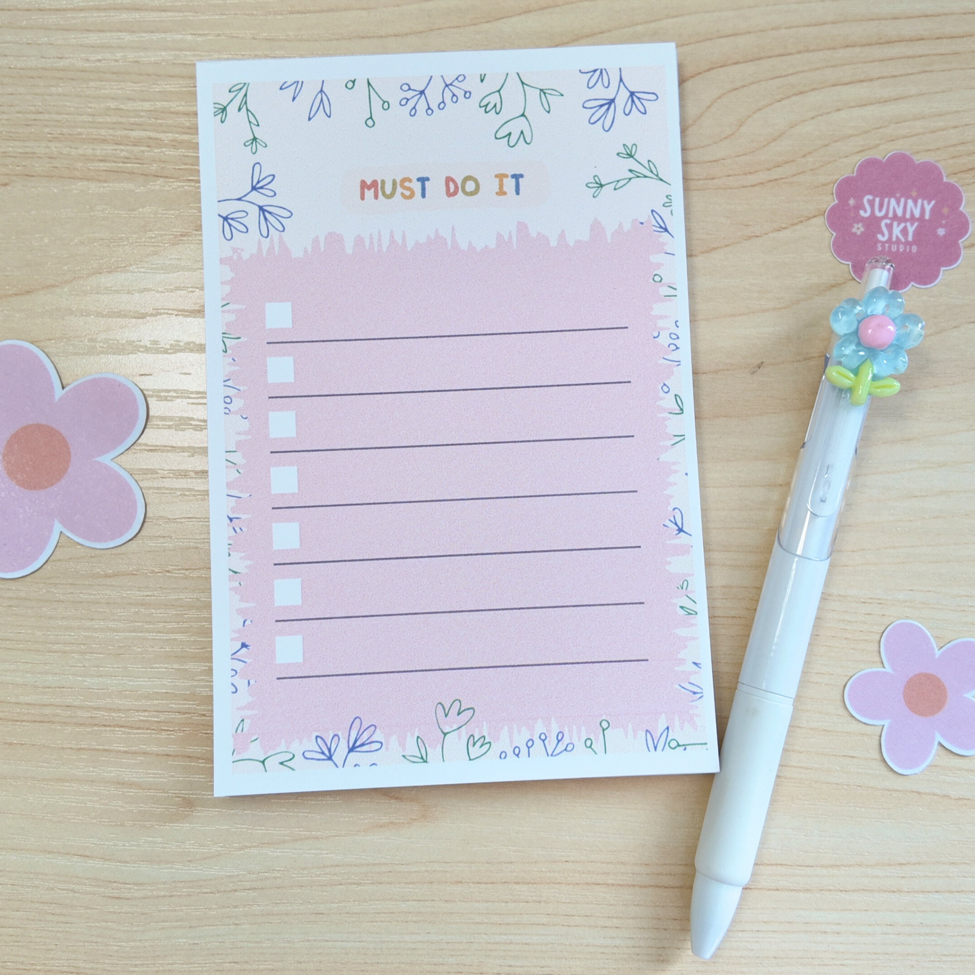 Prioritize Me | Compact 4x6 in Notepad with 50 Pages - Digital Notepad Sunny Sky Studio