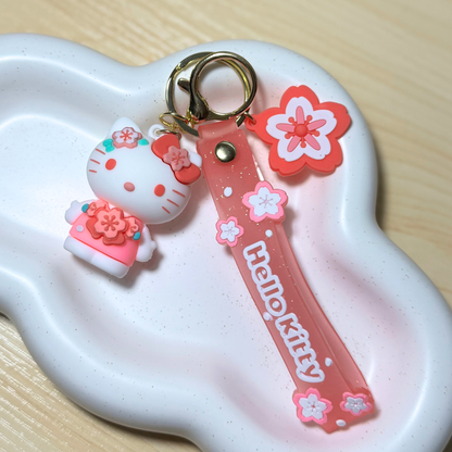 Kawaii 3D Silicone Keychain: Pink Character Charm 3 Sunny Sky Studio