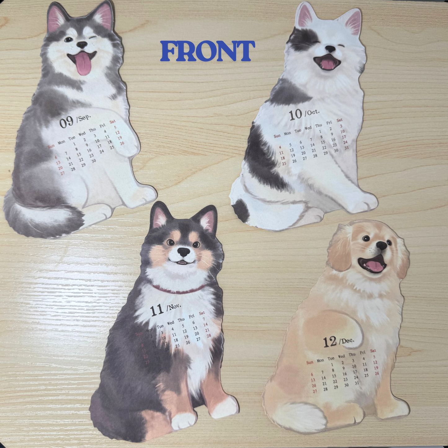 3D Dogs Desk Calendar Sunny Sky Studio