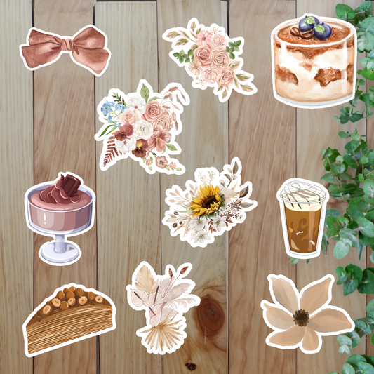 Mocha Mood Stickers (20 pieces) Sunny Sky Studio