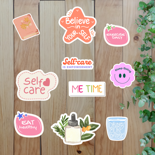 Self-Care Aesthetic Stickers (20 Pieces) Sunny Sky Studio