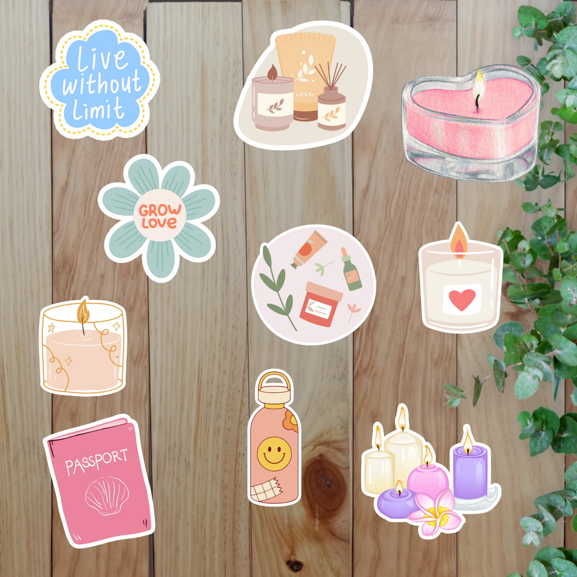 Self-Care Aesthetic Stickers (20 Pieces) Sunny Sky Studio