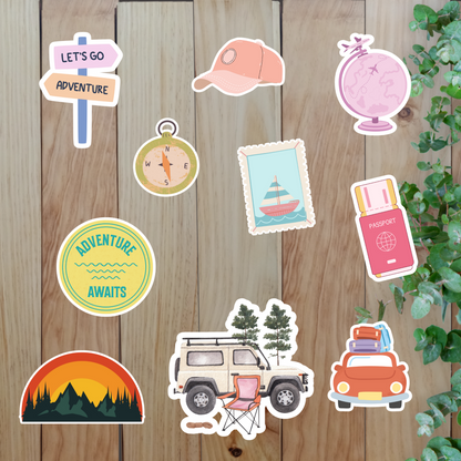 Adventure & Travel Stickers (20 Pieces) Sunny Sky Studio