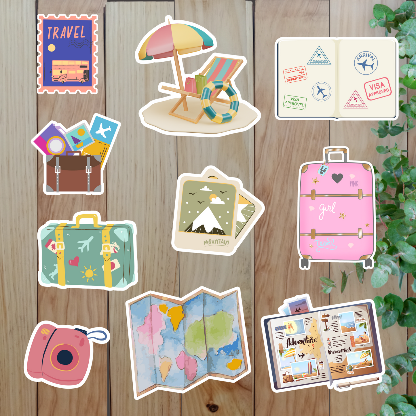 Adventure & Travel Stickers (20 Pieces) Sunny Sky Studio