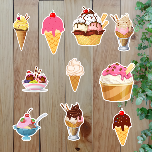 Kawaii Ice Cream Stickers (20 pieces) Sunny Sky Studio