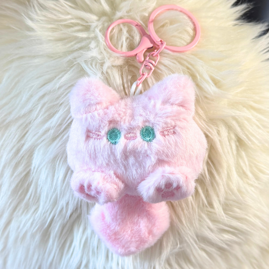 Kawaii Plush Keychain - PINK CAT Sunny Sky Studio