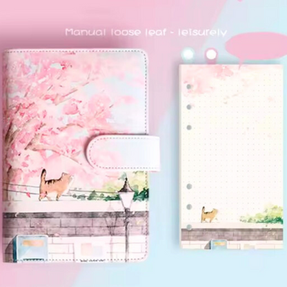 Creative Korean Cherry Blossom Gift Set – A6 Hardcover Notepad Sunny Sky Studio