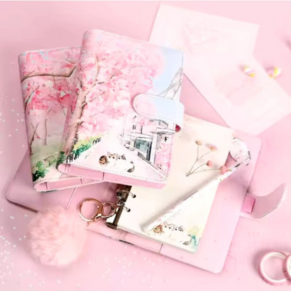 Creative Korean Cherry Blossom Gift Set – A6 Hardcover Notepad Sunny Sky Studio