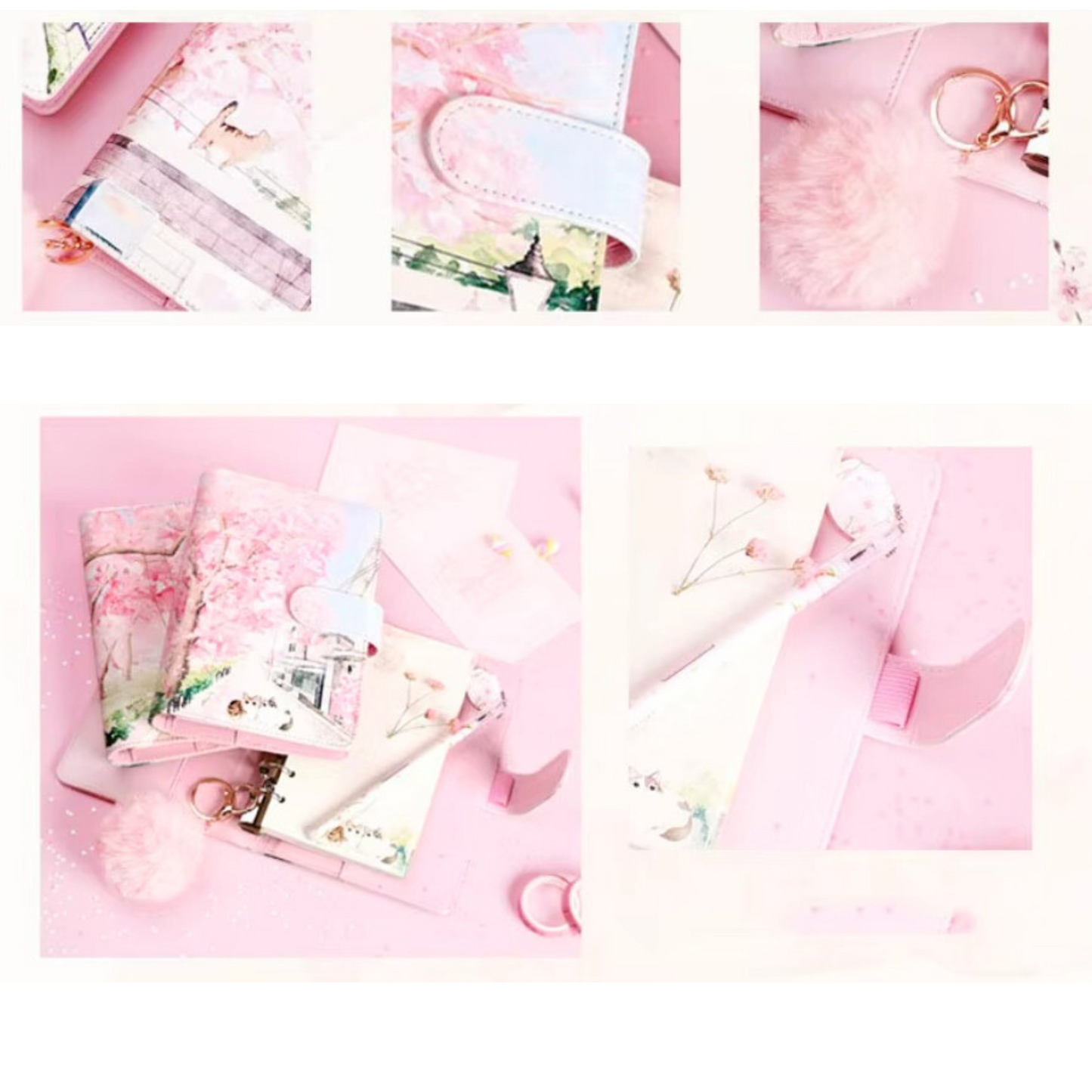 Creative Korean Cherry Blossom Gift Set – A6 Hardcover Notepad Sunny Sky Studio
