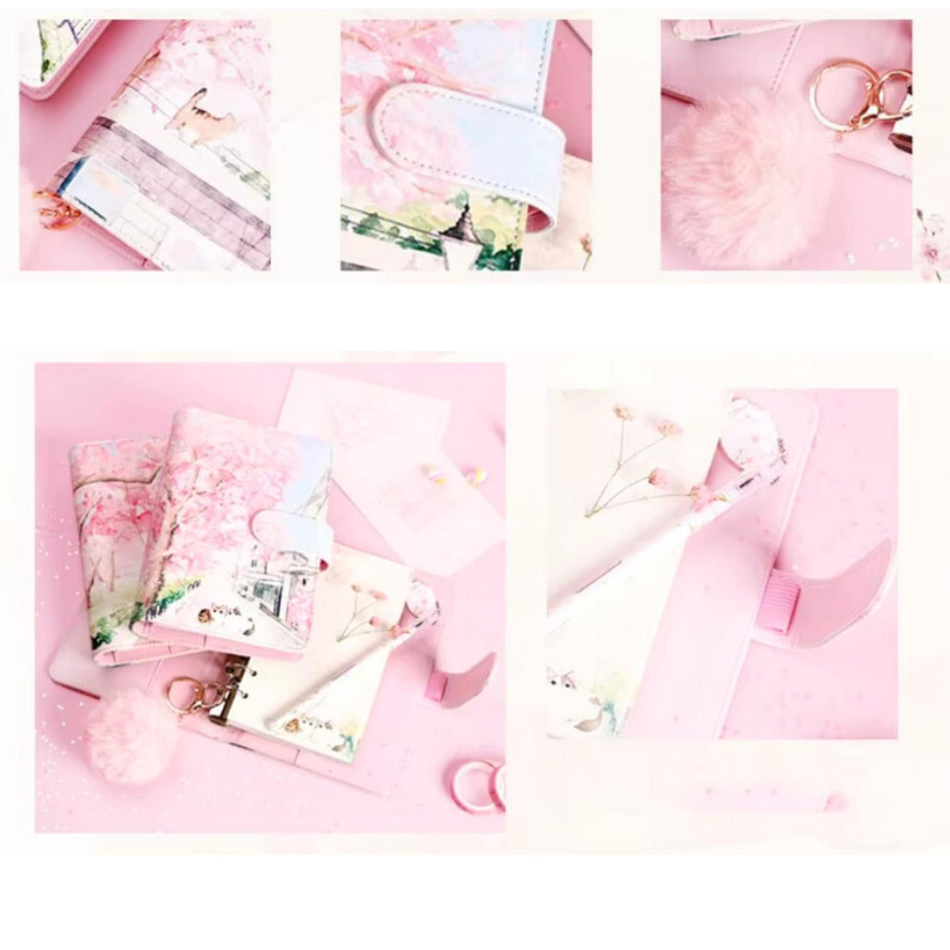 Creative Korean Cherry Blossom Gift Set – A6 Hardcover Notepad Sunny Sky Studio