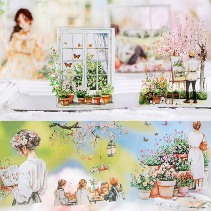 Spring Garden Decorative Roll Tape Character Stickers Sunny Sky Studio