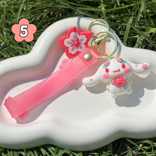 Kawaii 3D Silicone Keychain: Pink Character Charm 5