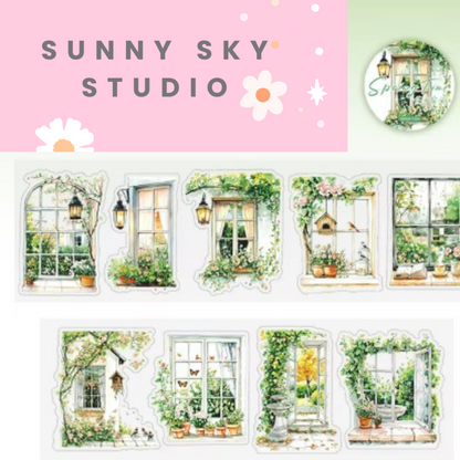 Spring Garden Decorative Roll Tape Character Stickers Sunny Sky Studio