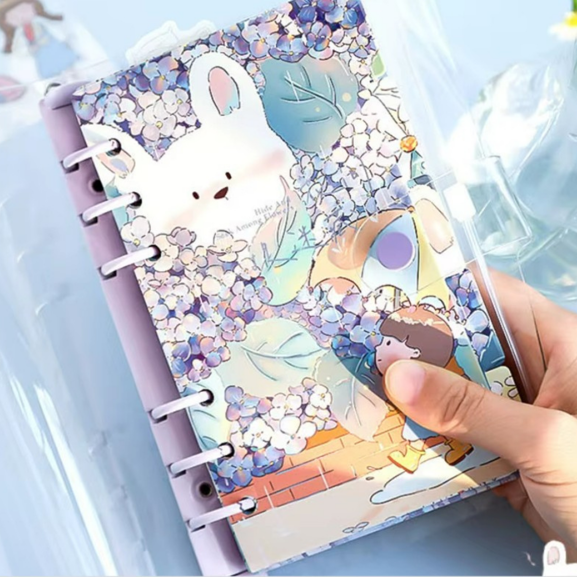 Vintage Loose-Leaf Sticker & Custom Notebook Gift Set – For Journaling & Planning - BLUE Sunny Sky Studio