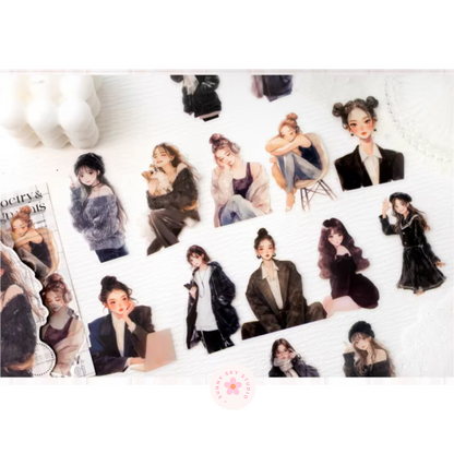 4 Packs - 30 Sheets Sticker Korean Girl Theme a Pack Sunny Sky Studio