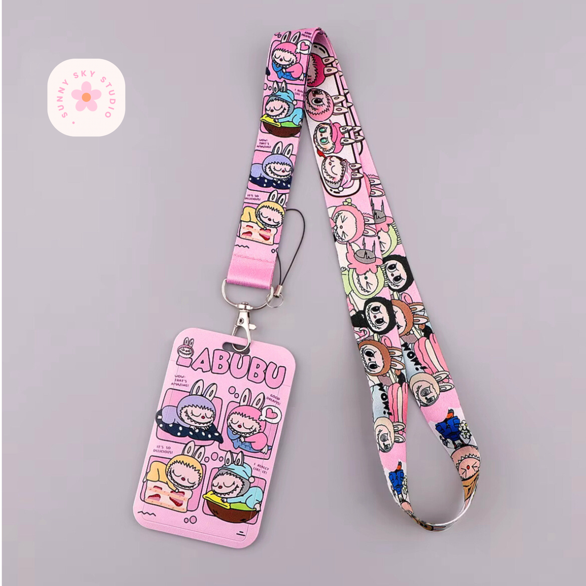 Kawaii Card Holder Keychain, Phone Strap Lanyard for ID, Cards & Keys 1 Sunny Sky Studio