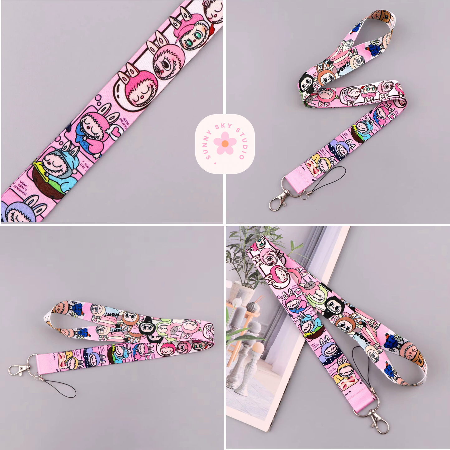 Kawaii Card Holder Keychain, Phone Strap Lanyard for ID, Cards & Keys 1 Sunny Sky Studio