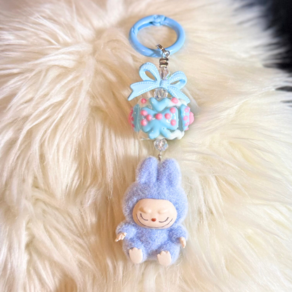 Mini Plush Cartoon Keychain - BLUE Sunny Sky Studio