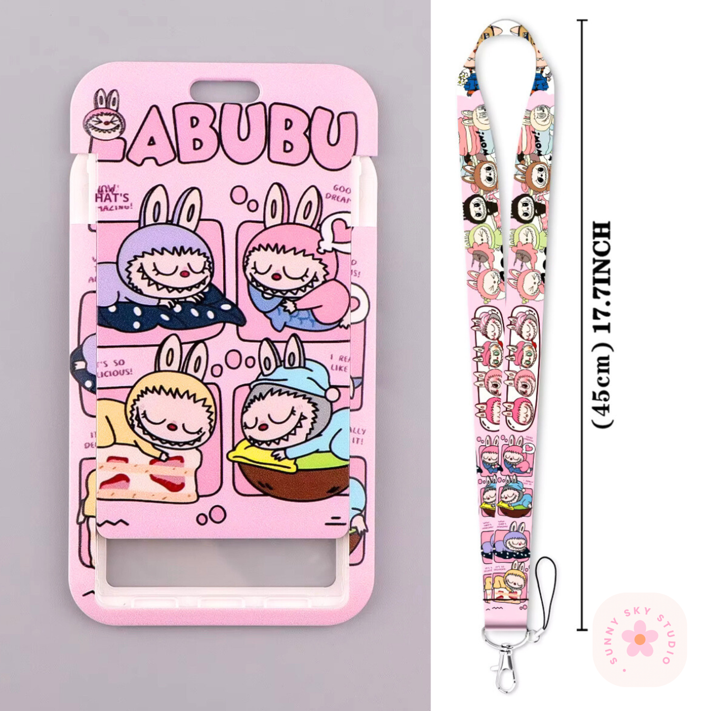 Kawaii Card Holder Keychain, Phone Strap Lanyard for ID, Cards & Keys 1 Sunny Sky Studio