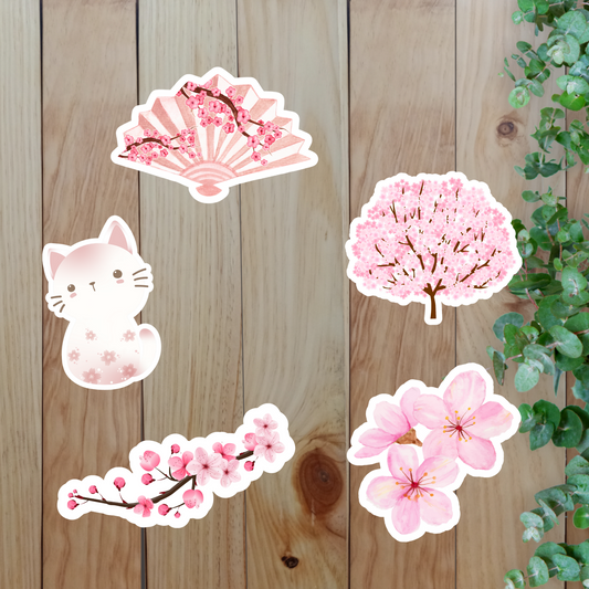 Sakura Stickers – 20-Piece Sunny Sky Studio