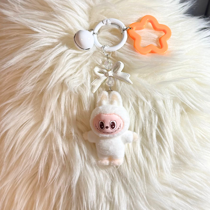 Cartoon Mini Plush Keychain - WHITE Sunny Sky Studio